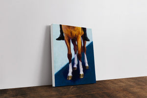 black boots white socks painting canvas print side