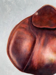 butet classic saddle original painting closeup