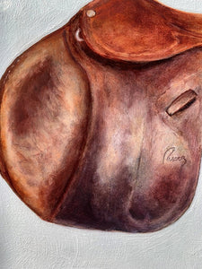 pessoa saddle original painting closeup