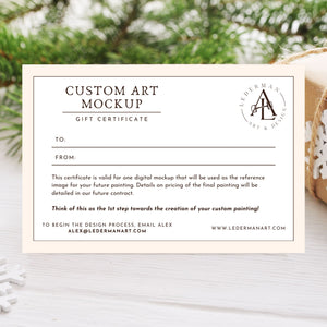 Gift Certificate - Digital Mockup for Custom Painting