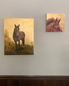 brave bronco and bianca in gold original paintings